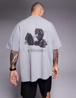 4505 Quick Dry Training Back Print T-shirt In Gray