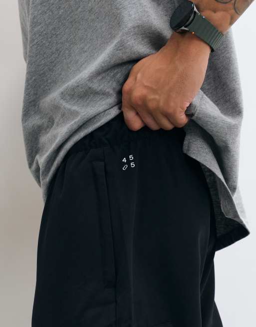 4505 quick dry woven cargo track joggers with zip pockets in black, 4 of 5