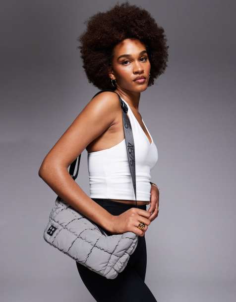 4505 quilted woven sling bag with inner zip pocket in ash - view 1
