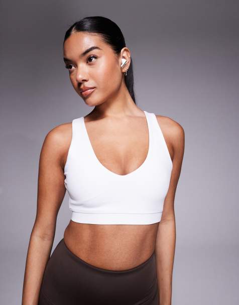 4505 racer back medium support sports bra in white - view 1