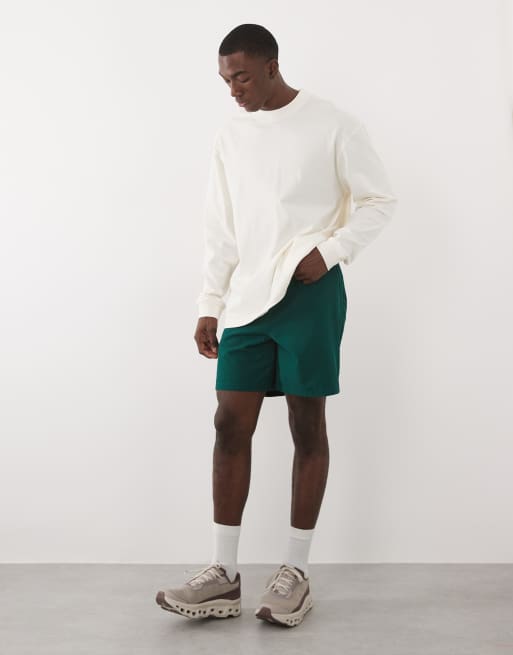 4505 - Råhvid langærmet oversized trænings-T-shirt i bomuld med hurtigttørrende finish, 2 af 5