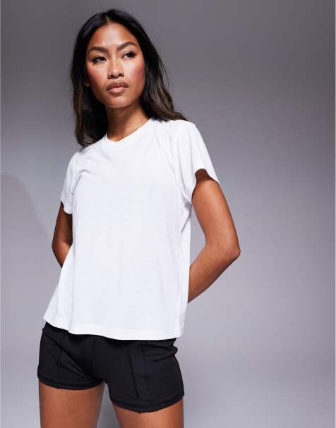 4505 - Recht hardloop-T-shirt van sneldrogend mesh in wit - view 1