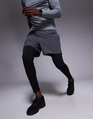 4505 Reflective Quick Dry Base Layer Running Tights With Energy Gel Pocket In Gray