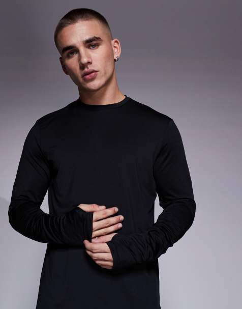 4505 - Regular-fit sneldrogend hardloop-T-shirt met lange mouwen in zwart - view 1