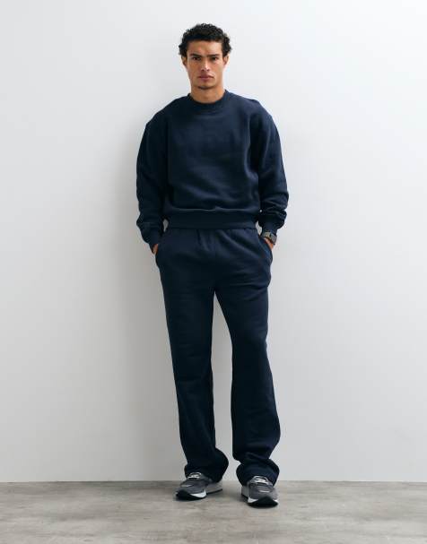 4505 Rest Day 400gsm heavyweight cotton boxy crew neck sweatshirt in navy - view 1