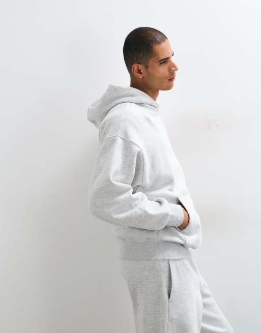 4505 Rest Day 400gsm heavyweight cotton boxy overhead hoodie in light gray heather, 3 of 5