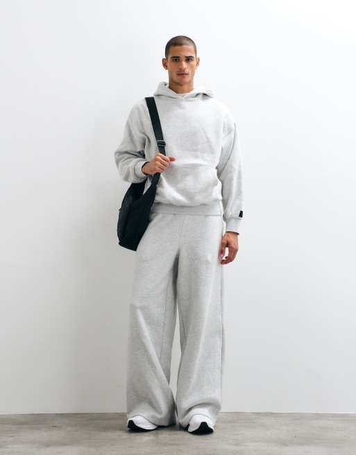 4505 Rest Day 400gsm heavyweight cotton boxy overhead hoodie in light grey marl, 2 of 5