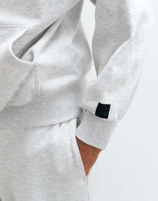 4505 Rest Day 400gsm heavyweight cotton boxy overhead hoodie in light grey marl, 4 of 5