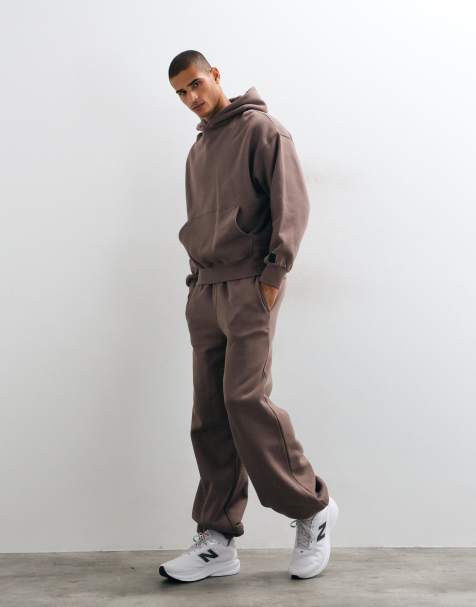 4505 Rest Day 400gsm heavyweight cotton boxy overhead hoodie in taupe brown - view 1