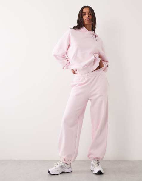 4505 Rest Day 400gsm heavyweight cotton cocoon hoodie and slouchy fit cuffed joggers in ballet pink - view 1