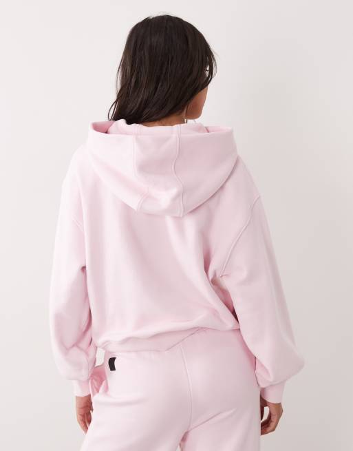 4505 Rest Day 400gsm heavyweight cotton cocoon hoodie in ballet pink, 4 of 4
