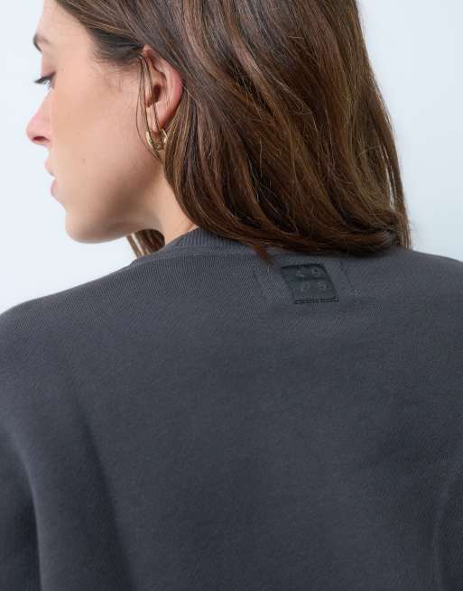 4505 Rest Day 400gsm heavyweight cotton crew neck cocoon sweatshirt in charcoal, 2 of 5