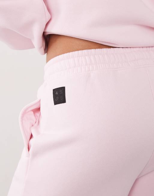4505 Rest Day 400gsm heavyweight cotton slouchy fit cuffed joggers in ballet pink, 3 of 5