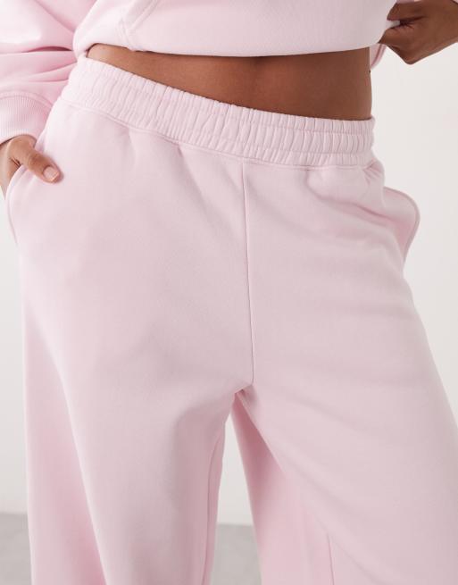 4505 Rest Day 400gsm heavyweight cotton slouchy fit cuffed joggers in ballet pink, 4 of 5