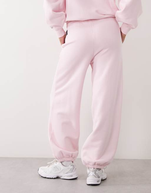 4505 Rest Day 400gsm heavyweight cotton slouchy fit cuffed joggers in ballet pink, 5 of 5
