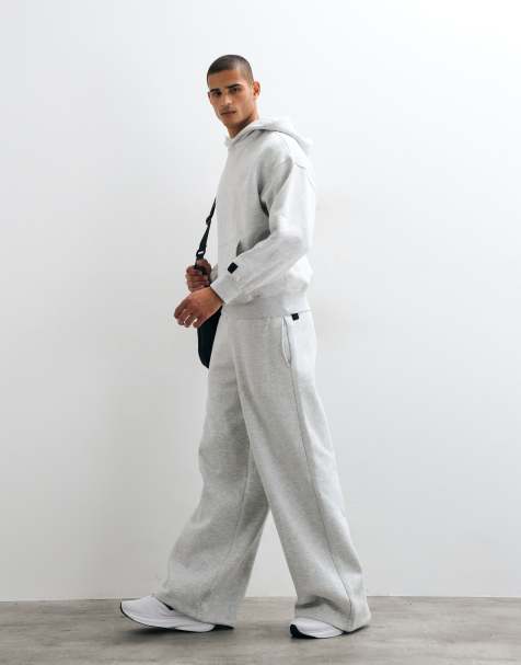 4505 Rest Day 400gsm heavyweight cotton super oversized jogger in light grey marl - view 1