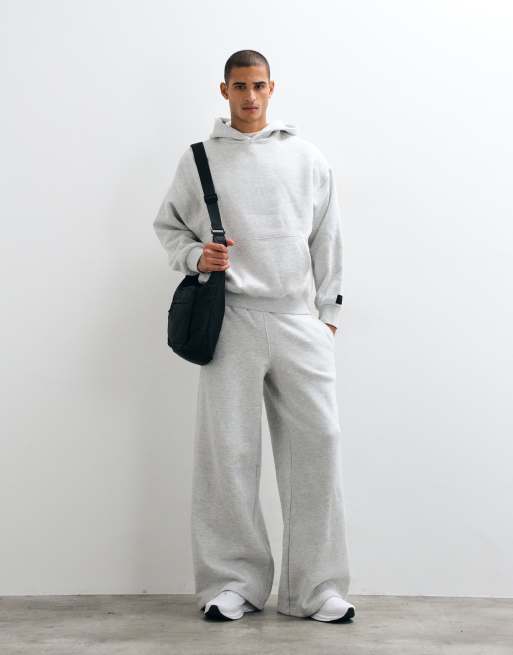 4505 Rest Day 400gsm heavyweight cotton super oversized jogger in light grey marl, 2 of 5
