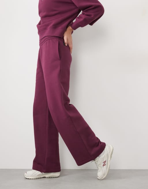 4505 Rest Day 400gsm heavyweight cotton wide leg joggers in wine, 2 of 5