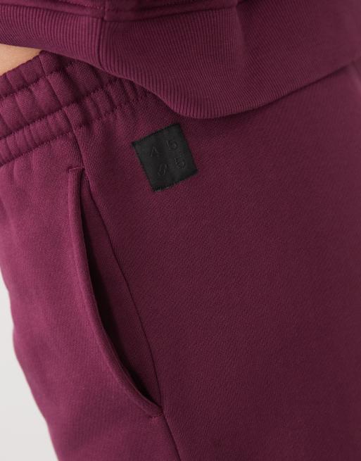 4505 Rest Day 400gsm heavyweight cotton wide leg joggers in wine, 3 of 5