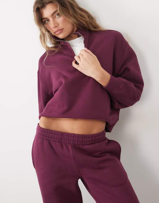 4505 Rest Day 400gsm heavyweight cotton wide leg joggers in wine, 5 of 5