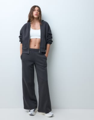 4505 Rest Day 400gsm Heavyweight Cotton Wide Leg Sweatpants In Gray