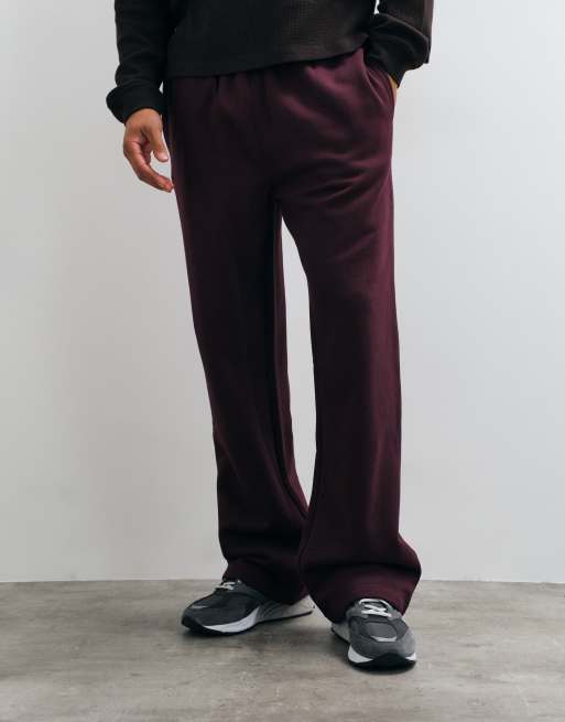 4505 Rest Day 400gsm heavyweight cotton wide leg sweatpants in maroon, 3 of 5