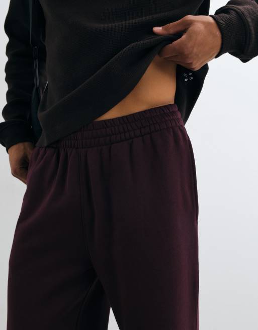 4505 Rest Day 400gsm heavyweight cotton wide leg sweatpants in maroon, 5 of 5
