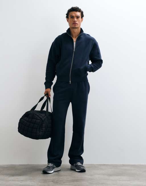 4505 Rest Day 400gsm heavyweight cotton wide leg sweatpants in navy, 2 of 5