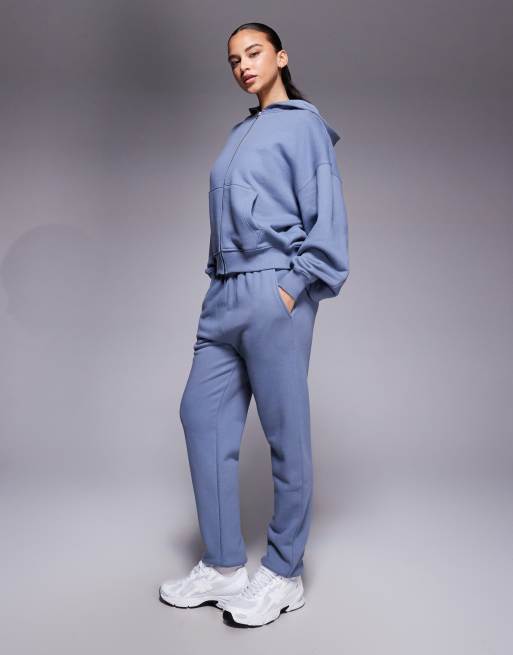 4505 Rest Day heavyweight 420gsm cotton low rise cuffed trackies in washed flint grey, 3 of 5