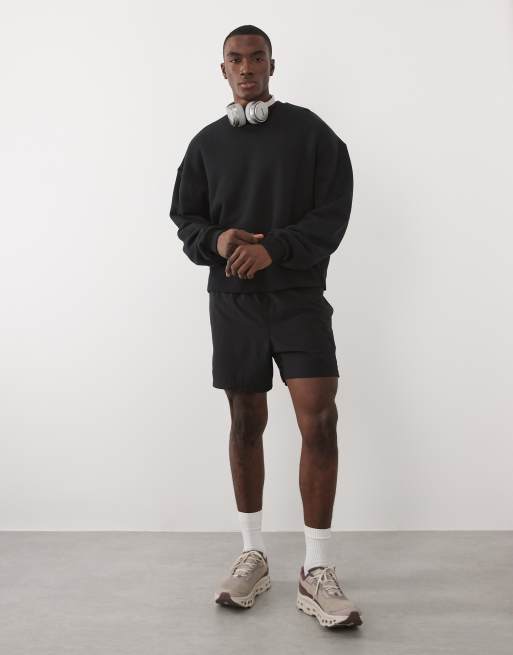 4505 Rest Day heavyweight 420gsm cotton oversized boxy sweatshirt in washed black, 2 of 5