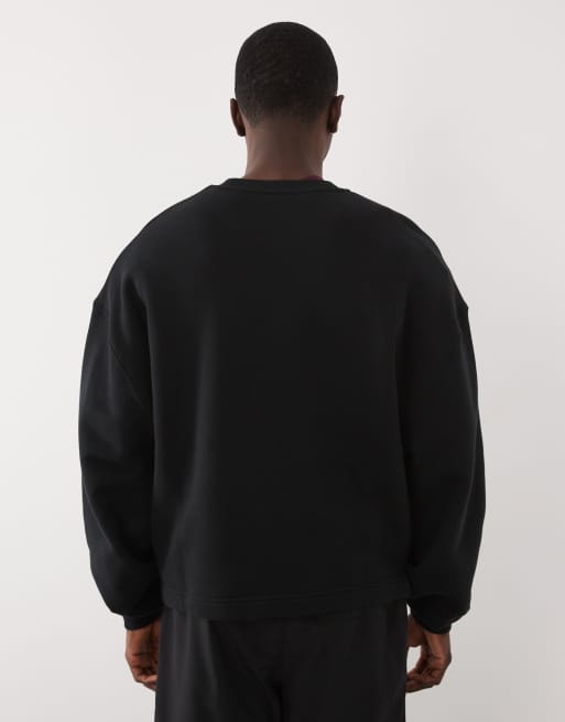 4505 Rest Day heavyweight 420gsm cotton oversized boxy sweatshirt in washed black, 3 of 5
