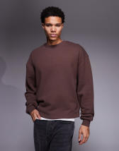 No Problemo logo cotton sweatshirt in chocolate brown | ASOS