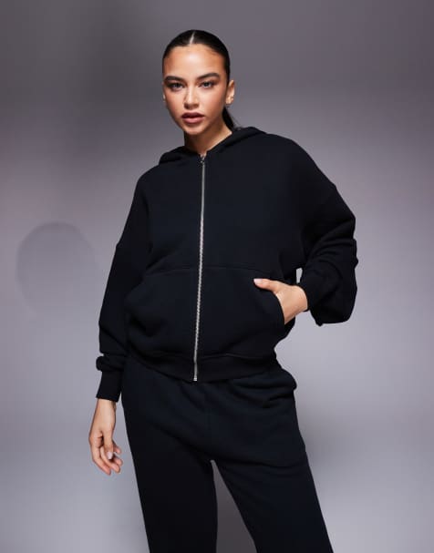 4505 Rest Day heavyweight 420gsm cotton zip up oversized cocoon hoodie in washed black - view 1