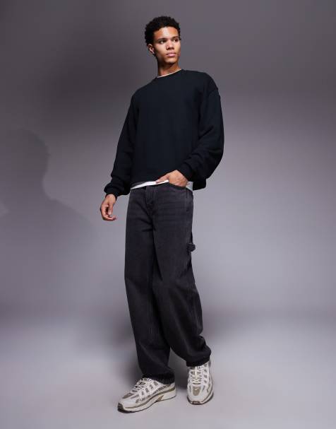 4505 Rest Day heavyweight 440gsm cotton oversized tracksuit in washed black - view 1