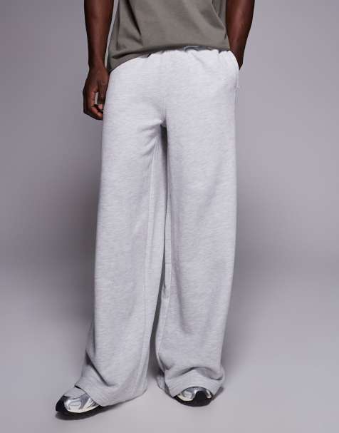 4505 Rest Day heavyweight 440gsm cotton super oversized jogger with zip pockets in light grey marl