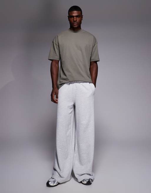 4505 Rest Day heavyweight 440gsm cotton super oversized jogger with zip pockets in light grey marl, 2 of 5
