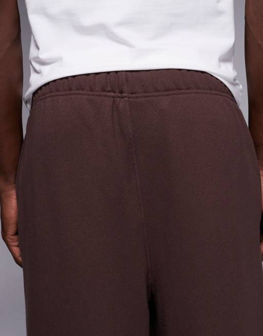 4505 Rest Day heavyweight 440gsm cotton super oversized jogger with zip pockets in washed brown, 5 of 5