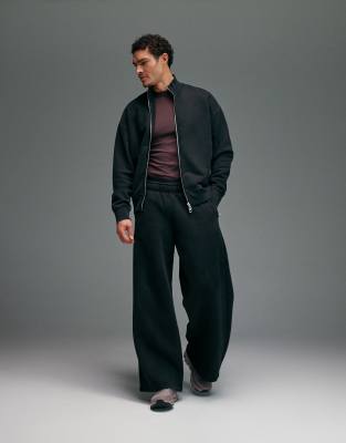 4505 Rest Day Heavyweight 440gsm Cotton Super Oversized Sweatpants With Zip Pockets In Black