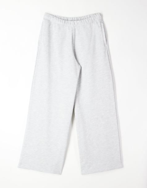 4505 Rest Day heavyweight 440gsm cotton super oversized trackies with zip pockets in light grey marl - view 1