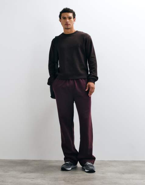 4505 - Rest Day - Joggers a fondo ampio in cotone pesante da 400 g/m² bordeaux - view 1