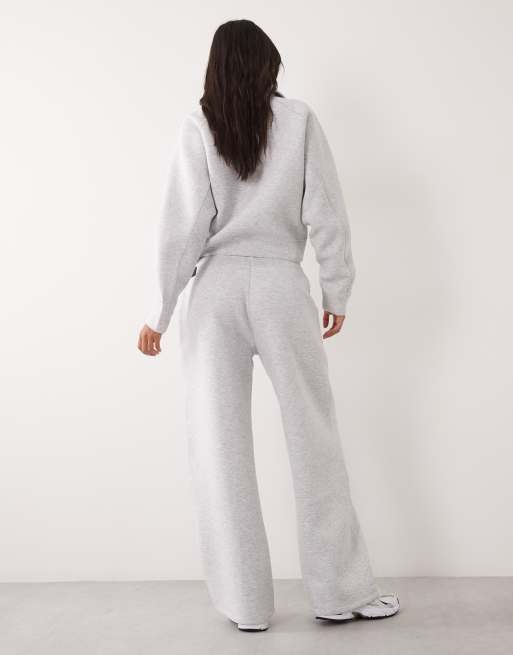 4505 Rest Day joggers à jambe large en tissu style scuba, gris chiné clair, 5 de 5