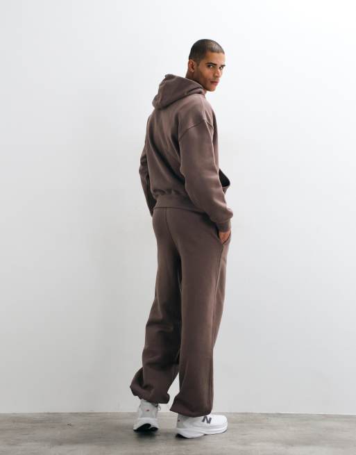 4505 Rest Day jogging ample en coton épais 400 g/m² à bas resserrés, brun taupe, 2 de 5