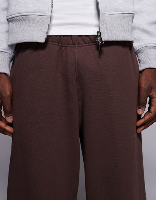 4505 - Rest Day - Pantalon de jogging ultra oversize en coton épais 440 g/m<sup>2</sup> à poches zippées - Marron délavé, 4 de 5