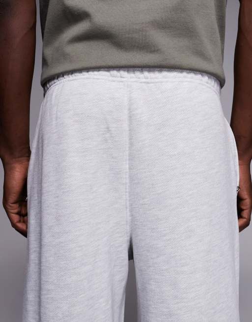 4505 – Rest Day – Schwere Super-Oversize-Jogginghose aus Baumwolle in Hellgrau meliert mit Reißverschlusstaschen, 440 g/m², 4 von 5