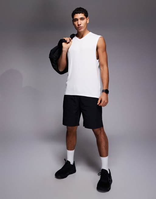 4505 – Rest Day – Slim-Fit-Trägertop aus ultraweichem, geripptem Modal in Weiß mit V-Ausschnitt, 2 von 5