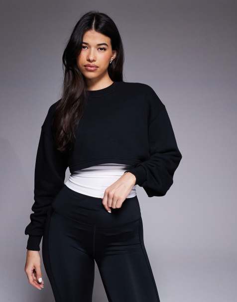 4505 - Rest Day - Sweat court coupe carrée en coton épais 420 g/m² - Noir délavé - view 1