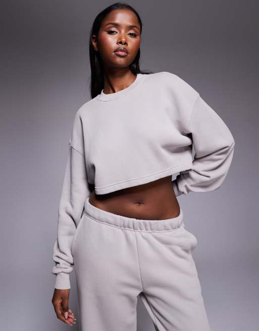 4505 - Rest Day - Sweat court coupe carrée en coton épais 420 g/m² - Vison délavé, 2 de 4