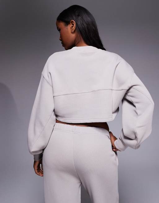 4505 - Rest Day - Sweat court coupe carrée en coton épais 420 g/m² - Vison délavé, 4 de 4