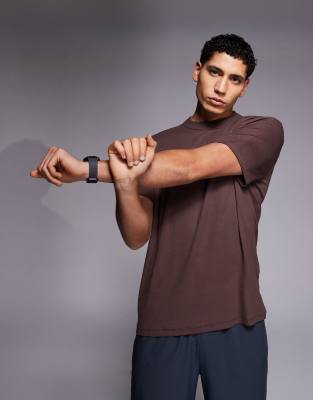 4505 - Rest Day - T-shirt ajusté en modal nervuré - Marron-Brown