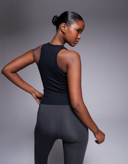4505 Rest Day ultra soft modal rib racer vest with inner bra and removeable padding in black , 3 of 4